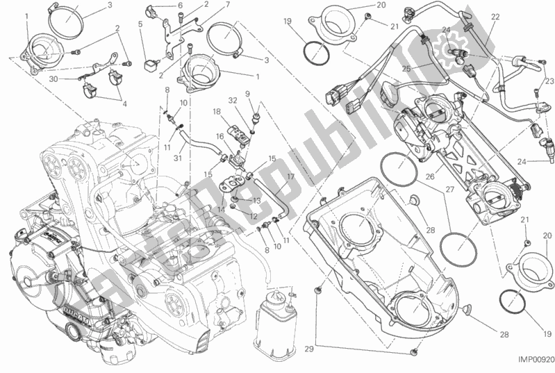 Todas as partes de 017 - Corpo Do Acelerador do Ducati Monster 821 Stripes 2016